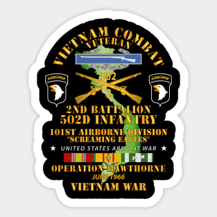 2nd Bn 502nd Infantry - 101st ABN - Operation Hawthorne w VN SVC Sticker